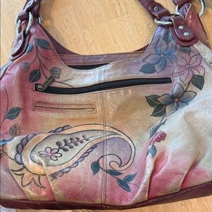 Anyschka Floral Leather Shoulder Bag